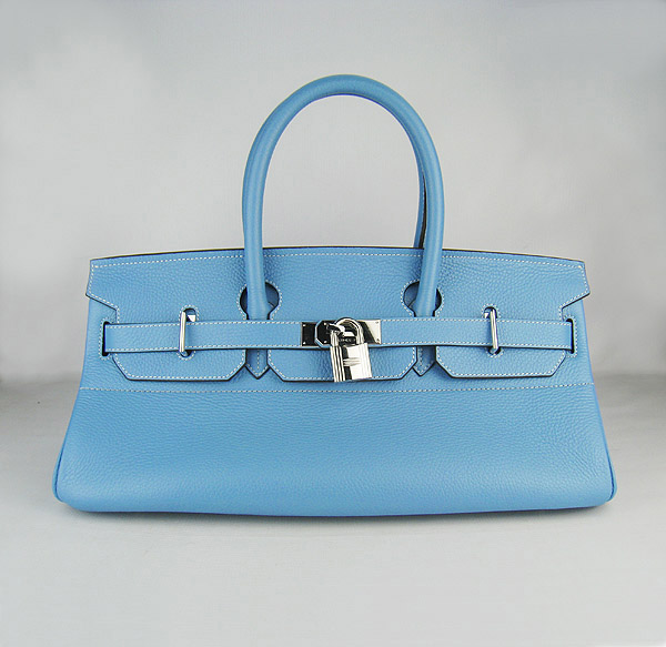 Cheap Hermes Birkin 42cm Replica Togo Leather Bag Light Blue 62642